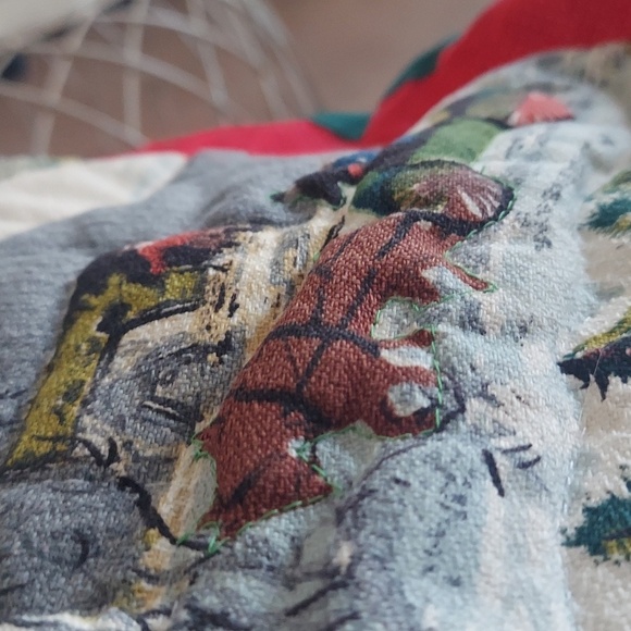 Vintage Grandma Moses Fabric Handmade Winter Scenery Wall Hanging - Picture 7 of 11